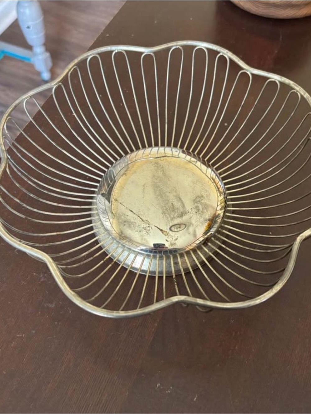 Silver Wire Bowl Decorative Fruit Basket